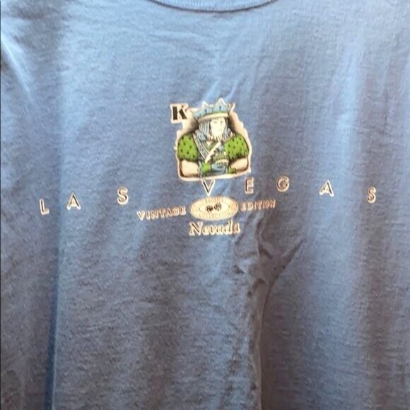 Vintage Disney Las Vegas Nevada T-Shirt X-Large 100% Cotton Blue Made In USA - Picture 1 of 4